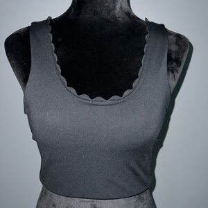 Womens Zella Activewear Scalloped Bra - Black - size Small - Nordstrom Yoga